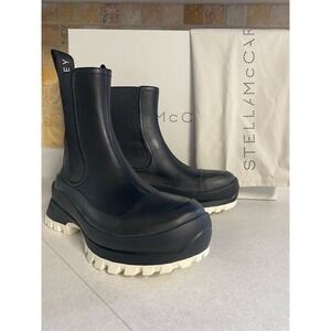 Stella McCartney Women's Trace Black Chelsea Chunky Ankle Boots 35/5
